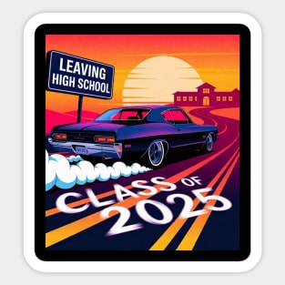 Class of 2025 Senior Graduation Shirt - High School Leaving 2025 Vintage Design Sticker